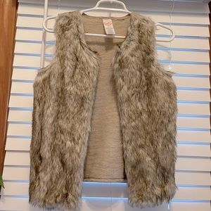 Brown girls fur vest
